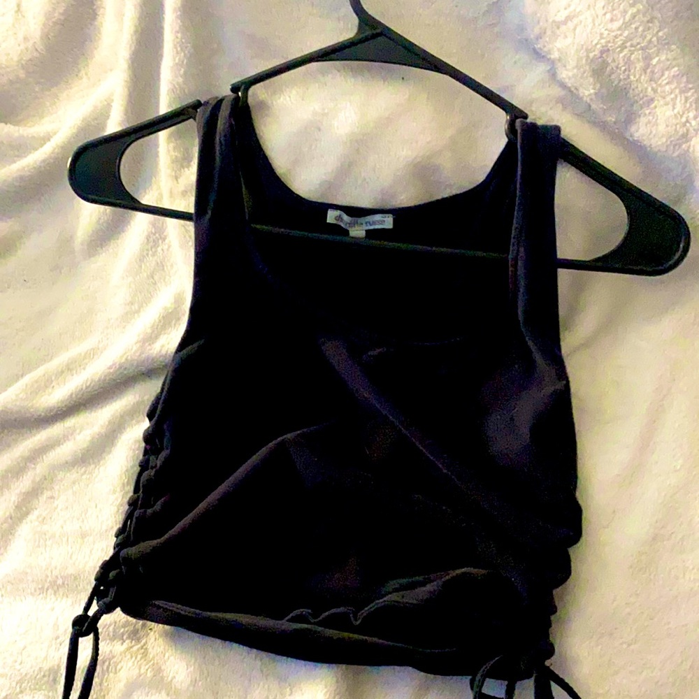 Black crop top with tied sides